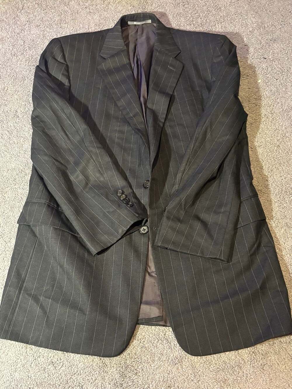 Hickey Freeman x Loro Piana Tasmanian Super 130's Pinstripe Suit Jacket Mens